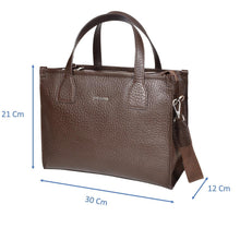 Load image into Gallery viewer, Sassora Genuine Leather Brown Women Medium Satchel Bag