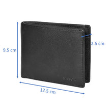 Load image into Gallery viewer, Sassora Genuine Leather Large Black RFID Men's Bi-fold Wallet