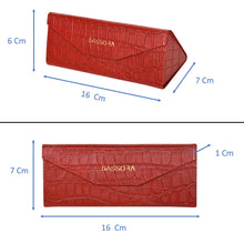 Load image into Gallery viewer, Sassora Genuine Leather Red Unisex Foldable Spectacle Case