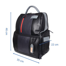 Load image into Gallery viewer, Sassora Genuine Leather Black Grey Navy men's Large Backpack with TSA Lock