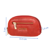 Load image into Gallery viewer, Sassora Genuine Premium Leather Unisex Red Gold Polish Key Case

