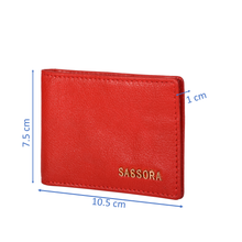 Load image into Gallery viewer, Sassora Genuine Leather Unisex Red RFID Business Card Holder
