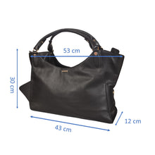 Load image into Gallery viewer, Sassora Genuine Premium Leather Women Black Hobo Shape Handbag
