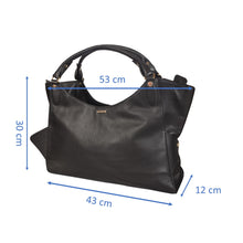 Load image into Gallery viewer, Sassora Genuine Premium Leather Women Black Hobo Shape Handbag