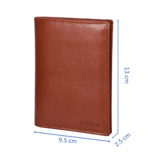 Load image into Gallery viewer, Sassora Genuine Leather Brown RFID Protected Large Bi-Fold Notecase
