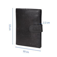 Load image into Gallery viewer, Sassora Genuine Leather Black RFID Large Notecase with 12 Card Slots