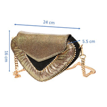 Load image into Gallery viewer, Sassora Genuine Leather Golden Color Small Party Sling Bag
