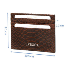 Load image into Gallery viewer, Sassora Genuine Leather Brown Unisex Small Card Holder