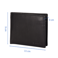 Load image into Gallery viewer, Sassora Genuine Leather Medium Black RFID Protected Gents Wallet
