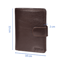 Load image into Gallery viewer, Sassora Genuine Leather Dark Brown RFID Enabled Large Notecase