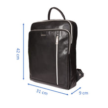 Load image into Gallery viewer, Sassora Genuine Premium Leather Black Unisex Medium Size Backpack