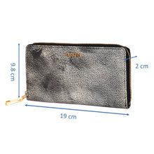 Load image into Gallery viewer, Sassora Genuine Leather Black White Women RFID Zip Around Purse