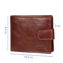 Load image into Gallery viewer, Sassora Genuine Leather Medium Dark Brown RFID Protected Men Wallet