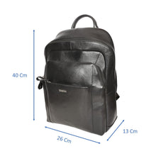 Load image into Gallery viewer, Sassora Genuine Leather Black Medium Laptop Backpack