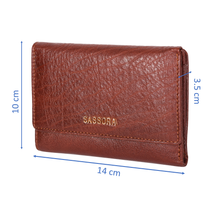 Load image into Gallery viewer, Sassora Genuine Leather Medium Brown RFID Women Wallet