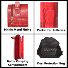 Load image into Gallery viewer, Sassora Genuine Premium Leather Unisex Single Wine Carrier Bag