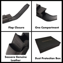 Load image into Gallery viewer, Sassora Genuine Leather Black Fountain Pen Holder Case (Set of 1)
