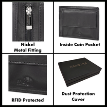 Load image into Gallery viewer, Sassora Genuine Leather Medium Size Black RFID Men's Wallet