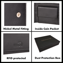 Load image into Gallery viewer, Sassora Genuine Leather Medium RFID Snap button Closure Wallet
