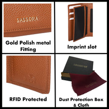 Load image into Gallery viewer, Sassora Premium Leather Tan RFID Women's Wallet