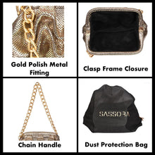 Load image into Gallery viewer, Sassora Genuine Leather Golden Color Women Small Shoulder Bag