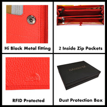 Load image into Gallery viewer, Sassora Genuine Premium Leather Women Red RFID Protected Purse
