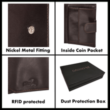 Load image into Gallery viewer, Sassora Genuine Leather Brown RFID Protected Large Notecase