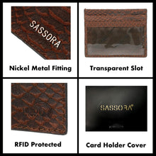 Load image into Gallery viewer, Sassora Genuine Leather Brown Unisex Small Card Holder
