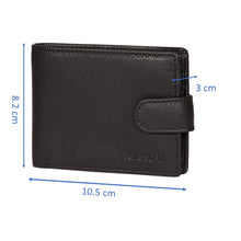 Load image into Gallery viewer, Sassora Genuine Leather Medium Black RFID Protected Gents Wallet
