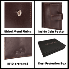 Load image into Gallery viewer, Sassora Genuine Leather Dark Brown RFID Protected Large Notecase