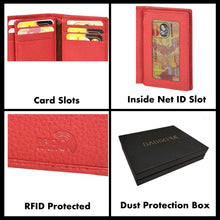 Load image into Gallery viewer, Sassora Genuine Premium Leather Small Red Women RFID Notecase