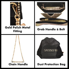 Load image into Gallery viewer, Sassora Genuine Leather Golden Color Small Party Sling Bag