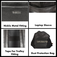 Load image into Gallery viewer, Sassora Genuine Leather Black Medium Laptop Backpack