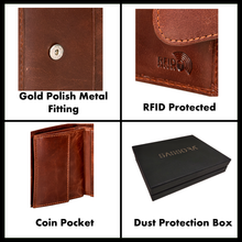 Load image into Gallery viewer, Sassora Genuine Leather RFID Small Unisex Notecase