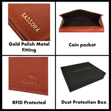 Load image into Gallery viewer, Sassora Genuine Leather Medium Brown RFID Wallet For Girls