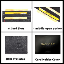 Load image into Gallery viewer, Sassora 100% Premium Leather Unisex Slim RFID Card Holder

