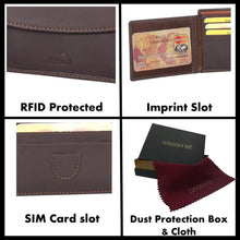 Load image into Gallery viewer, Sassora Genuine Leather Brown Large RFID Wallet For Boys
