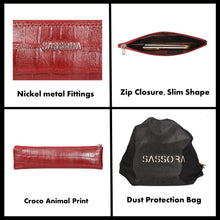 Load image into Gallery viewer, Sassora Genuine Leather Red Pencase Pouch For Boys and Girls