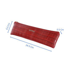 Load image into Gallery viewer, Sassora Genuine Leather Red Pencase Pouch For Boys and Girls