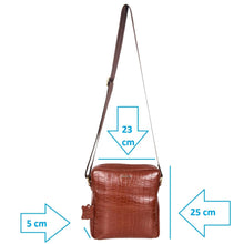 Load image into Gallery viewer, Sassora Genuine Leather Animal Print Unisex Sling Bag Crossbody Bag