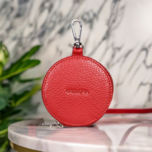 Load image into Gallery viewer, Sassora Premium Leather Women Round Shape Small accessories Pouch