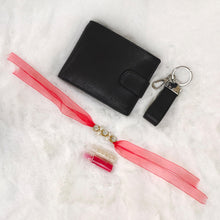 Load image into Gallery viewer, Sassora Black Genuine Leather Men's Wallet, Keychain and Rakhi Combo Set(SSRA1 Gift-for Him)