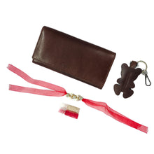 Load image into Gallery viewer, Sassora Brown Genuine Leather Ladies RFID Wallet, Keychain and Rakhi Combo Set(SSRA5 Gift-for Her)
