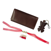 Load image into Gallery viewer, Sassora Brown Genuine Leather Ladies RFID Wallet, Keychain and Rakhi Combo Set(SSRA5 Gift-for Her)
