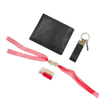 Load image into Gallery viewer, Sassora Black Genuine Leather Men's Wallet, Keychain and Rakhi Combo Set(SSRA3 Gift-for Him)
