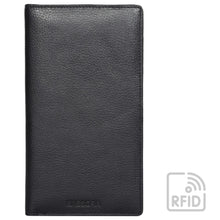 Load image into Gallery viewer, Sassora Premium Leather Bi-Fold Large RFID Black Travel Organizer
