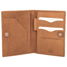 Load image into Gallery viewer, Sassora High Quality Leather Bi-Fold RFID Unisex Tan Passport Cover