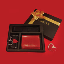 Load image into Gallery viewer, Sassora Genuine Premium Leather Women's Wallet, Keychain and Pencase Valentine's Combo Set (for her)