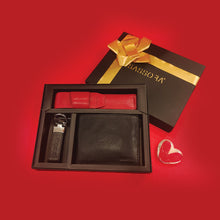 Load image into Gallery viewer, Sassora Genuine Premium Leather Men's Wallet, Keychain and Pencase Valentine's Combo Set (for him)