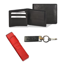 Load image into Gallery viewer, Sassora Genuine Premium Leather Men's Wallet, Keychain and Pencase Valentine's Combo Set (for him)